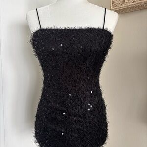 Fashion Nova Black Sequin Mini Dress